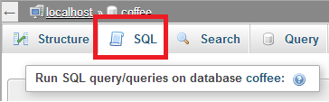 SQL screen