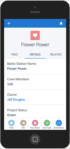 Quick Actions screen